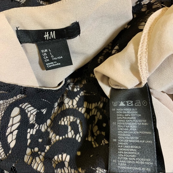 H & M Black Lace Dress Size L - Picture 6 of 7